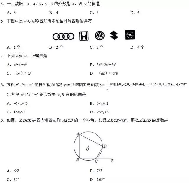 初三数学丨2018中考一模预测卷（附打印版）赶紧测试你得多少分！