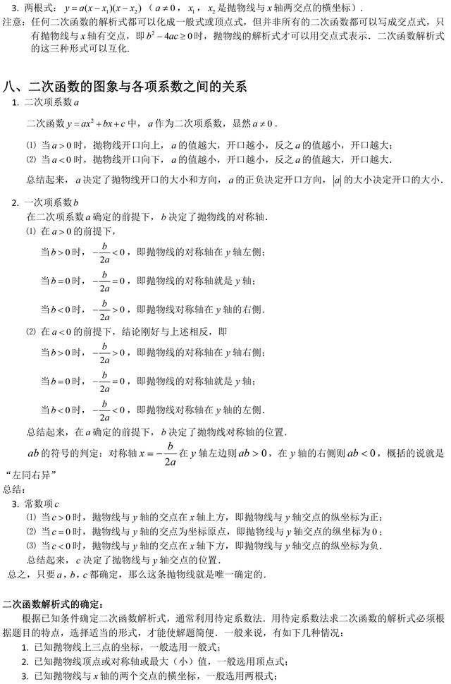 最全的中考必考二次函数知识点总结，看一遍就掌握！