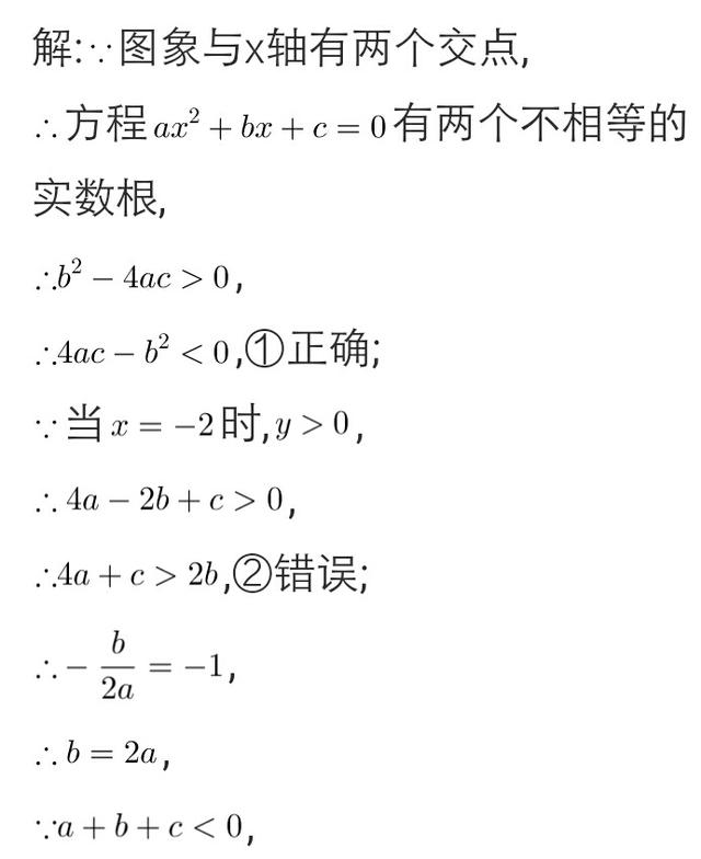 2018年中考数学核心考点专项讲练：二次函数图像与系数关系