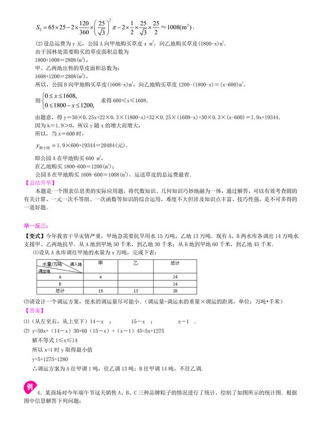 中考数学复习冲刺：图表信息型问题详细解析