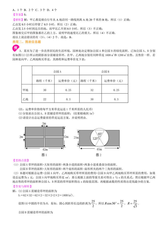 中考数学复习冲刺：图表信息型问题详细解析