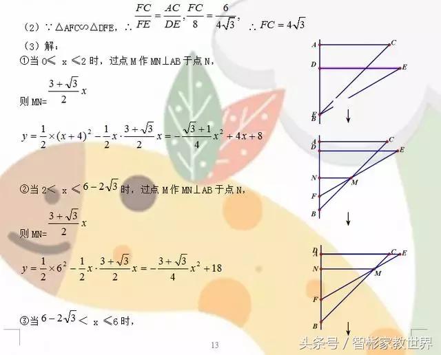 初中数学中考冲刺必备：中考数学压轴题精选及答案，值得收藏