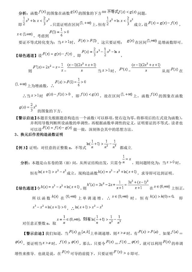 高考数学常考题（突破36关必拿130+分）第14关：用导数证明不等式