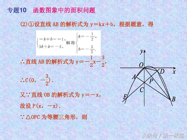 平面直角坐标系中的面积问题，是中考数学常考的压轴题