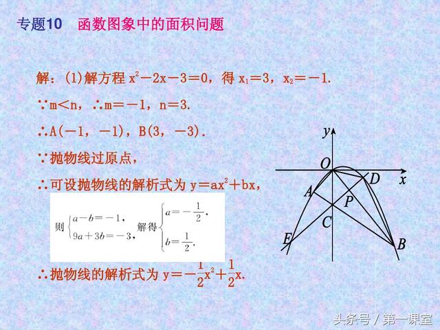 平面直角坐标系中的面积问题，是中考数学常考的压轴题