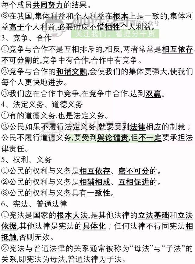 中考政治复习题纲，提前打印出来看一遍，初中3年成绩不下98+！