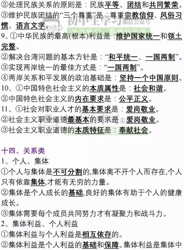 中考政治复习题纲，提前打印出来看一遍，初中3年成绩不下98+！