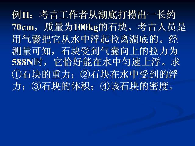 初中物理密度与浮力计算题分类解析（彻底解决浮力难点）