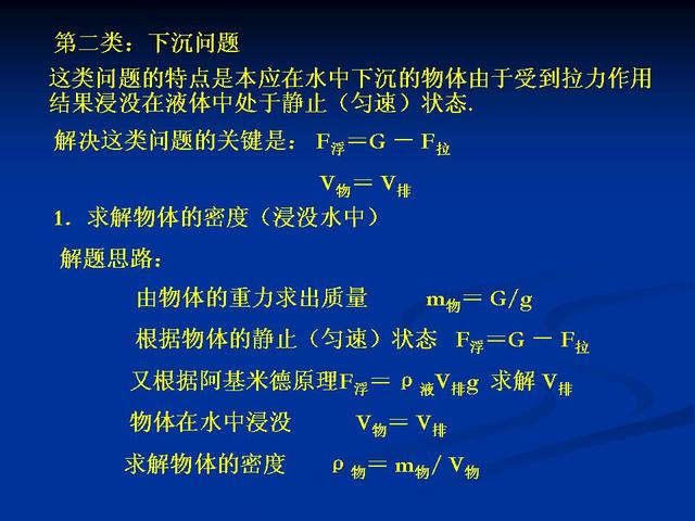 初中物理密度与浮力计算题分类解析（彻底解决浮力难点）