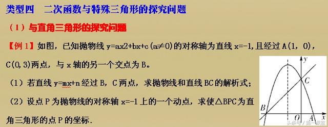 中考数学专题知识：二次函数与特殊三角形的探究