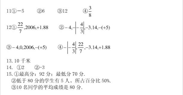 人教版丨七年级数学第一单元检测卷！