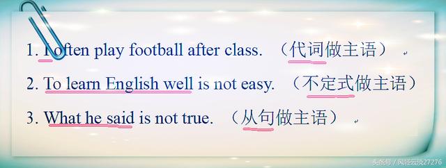 初中英语从句学习的基础——五种基本句式，七种句子成分详细讲解