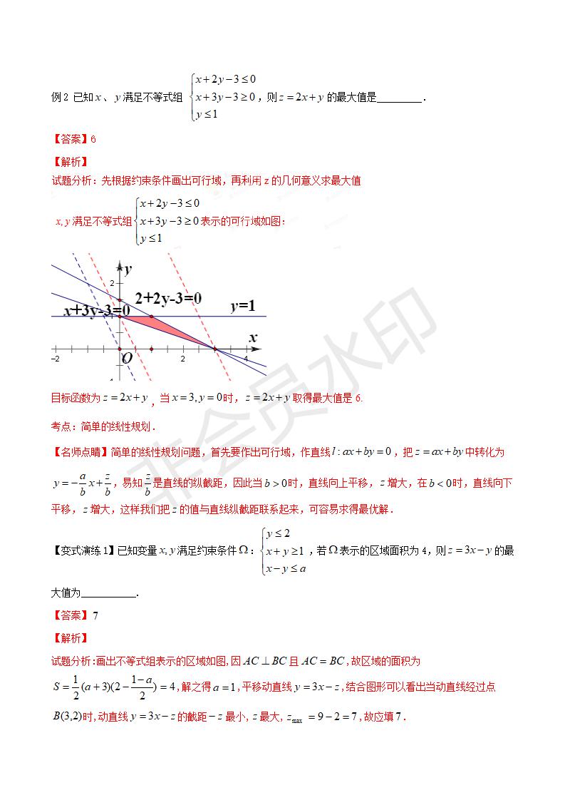 专题32 线性规划问题的求解策略（解析版）(GZSX0032)