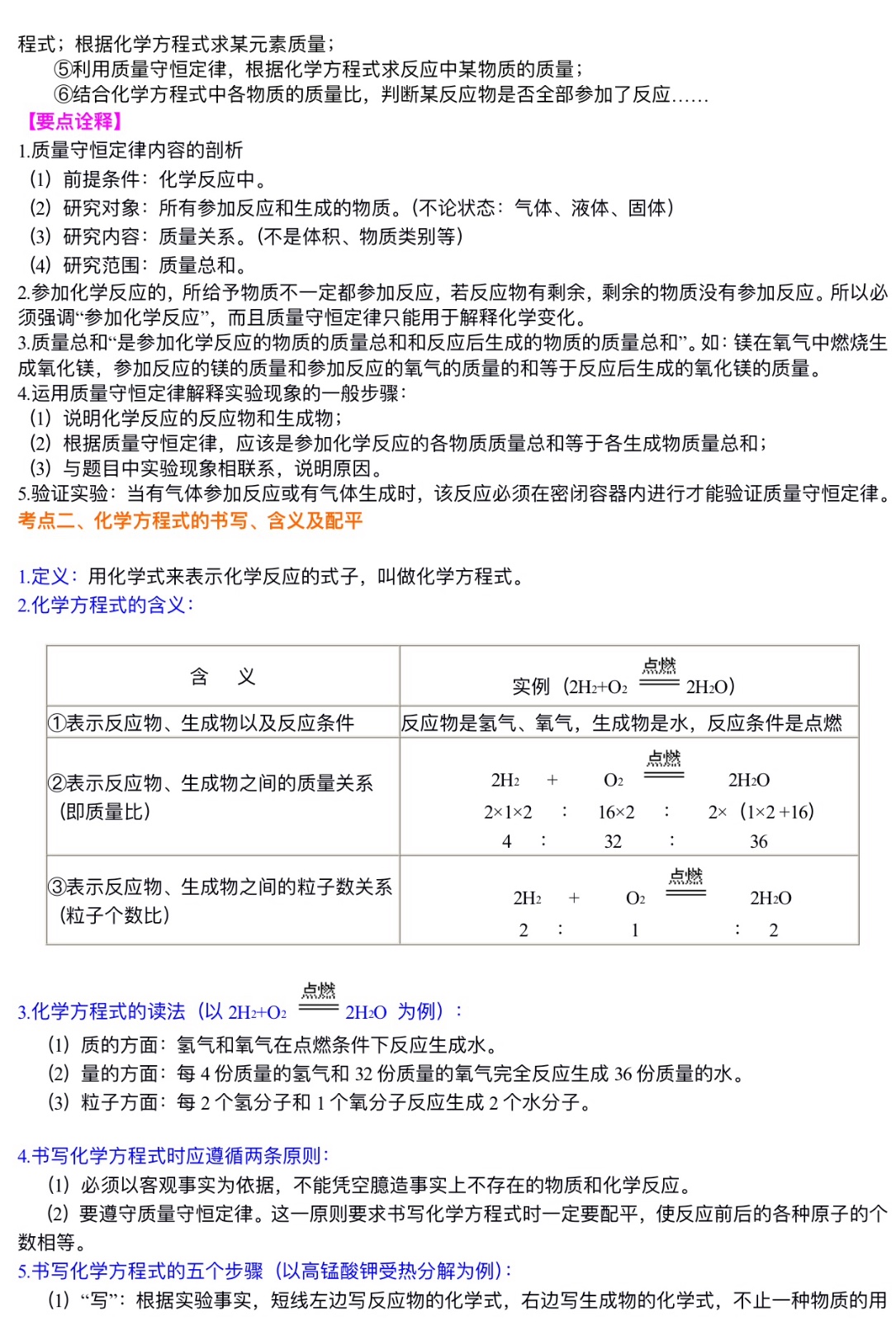 中考化学总复习：质量守恒定律和化学方程式（提高）