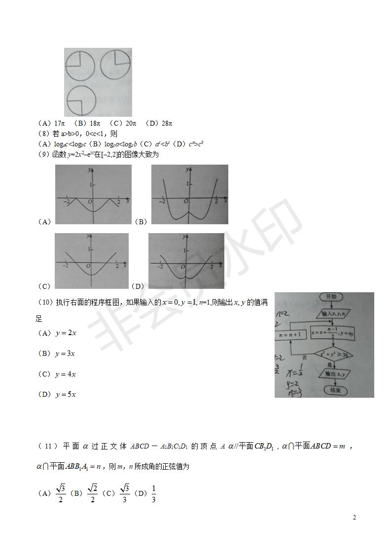 高考新课标1文数高考试题文档版