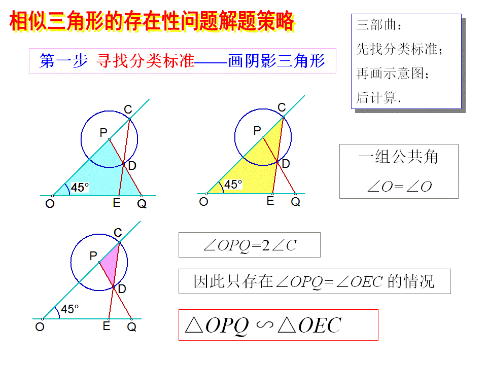 相似三角形的存在性问题解题策略（三部曲——统统都三步）