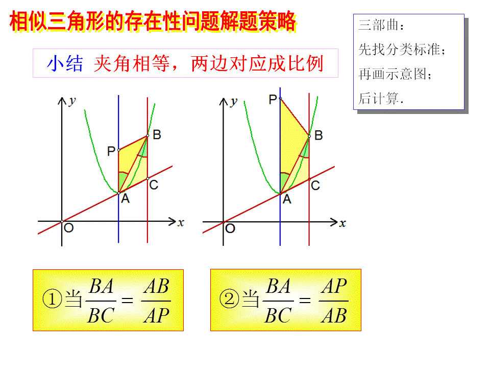 相似三角形的存在性问题解题策略（三部曲——统统都三步）