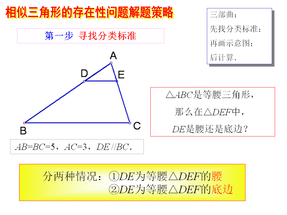 相似三角形的存在性问题解题策略（三部曲——统统都三步）