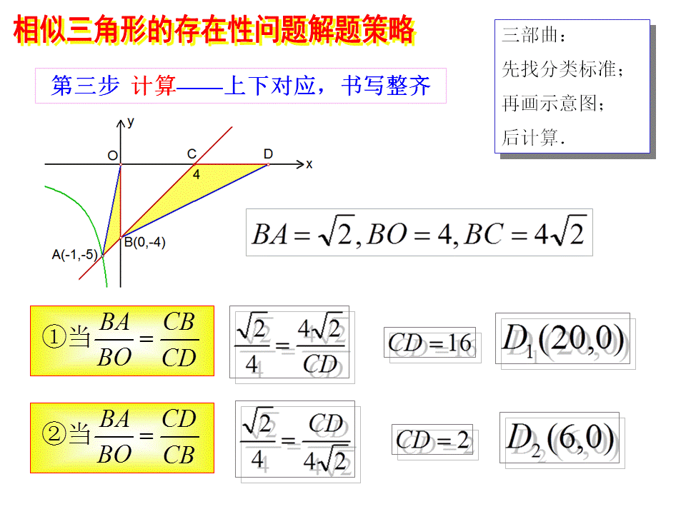 相似三角形的存在性问题解题策略（三部曲——统统都三步）