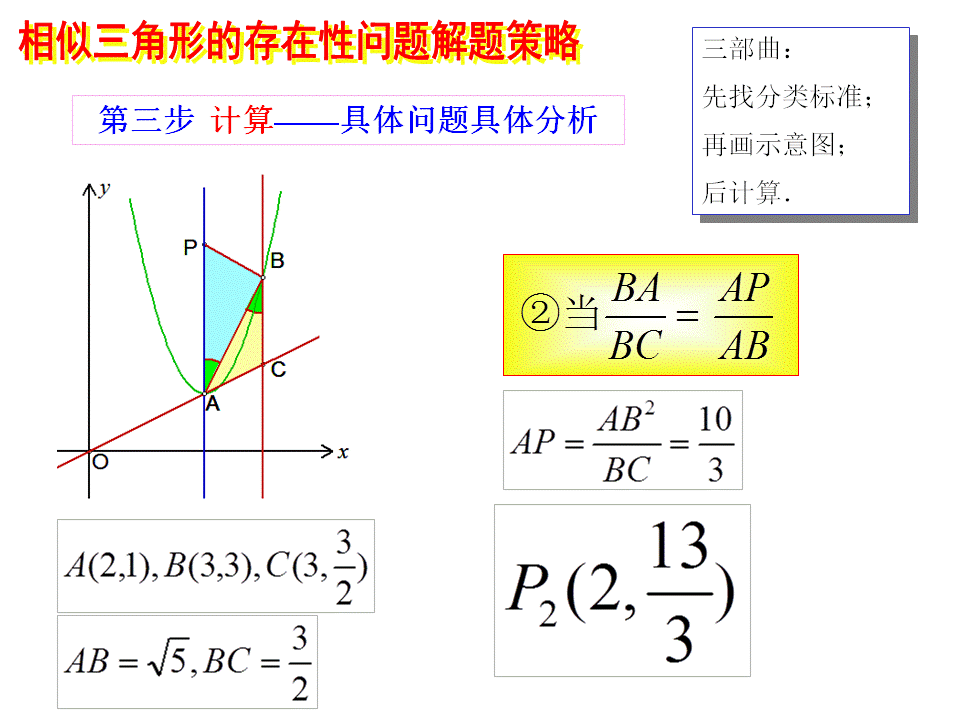 相似三角形的存在性问题解题策略（三部曲——统统都三步）