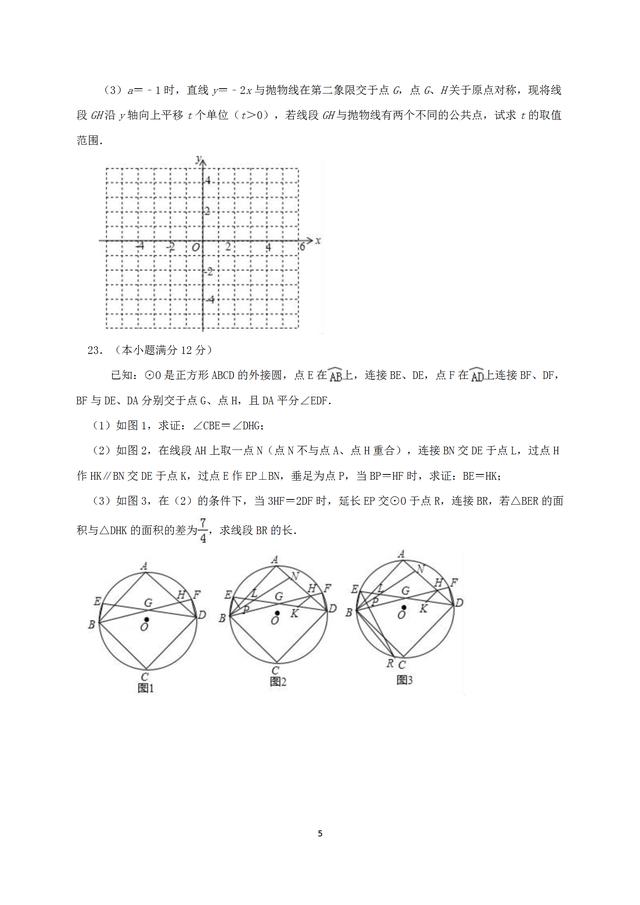 2019年陕西省中考数学押题卷与答案