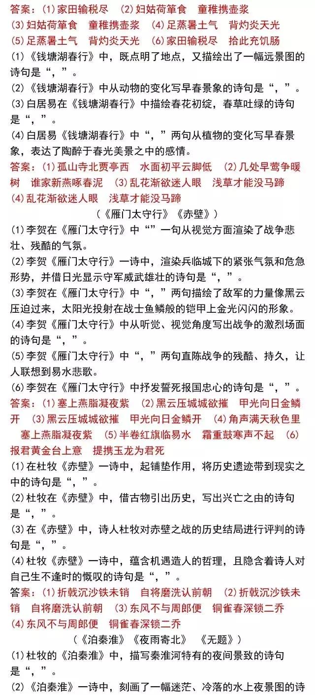 高考党快看！64篇情景默写名篇名句，背熟你就是学霸