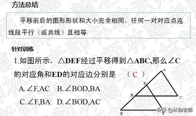 北师大版，初二期末复习，图形的平移与旋转