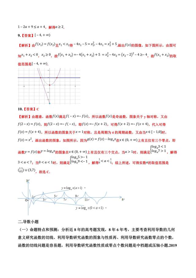 高考文数函数与导数小题，实力技巧合二为一