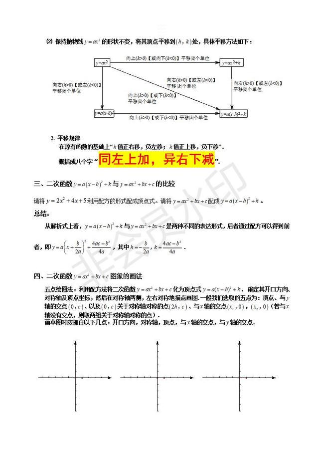 中考数学复习指导初三数学二次函数知识点汇总