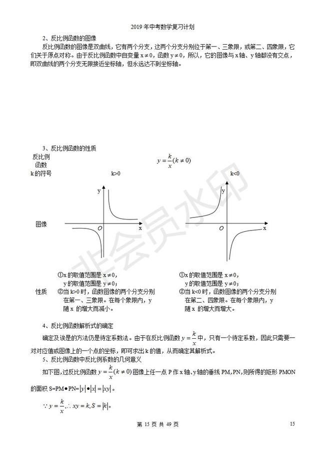 浙教版初三中考复习数学知识点总结归纳