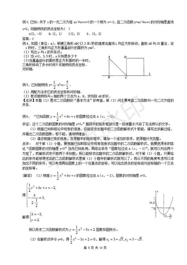 中考数学年年考的二次函数知识点就这些，一定要掌握