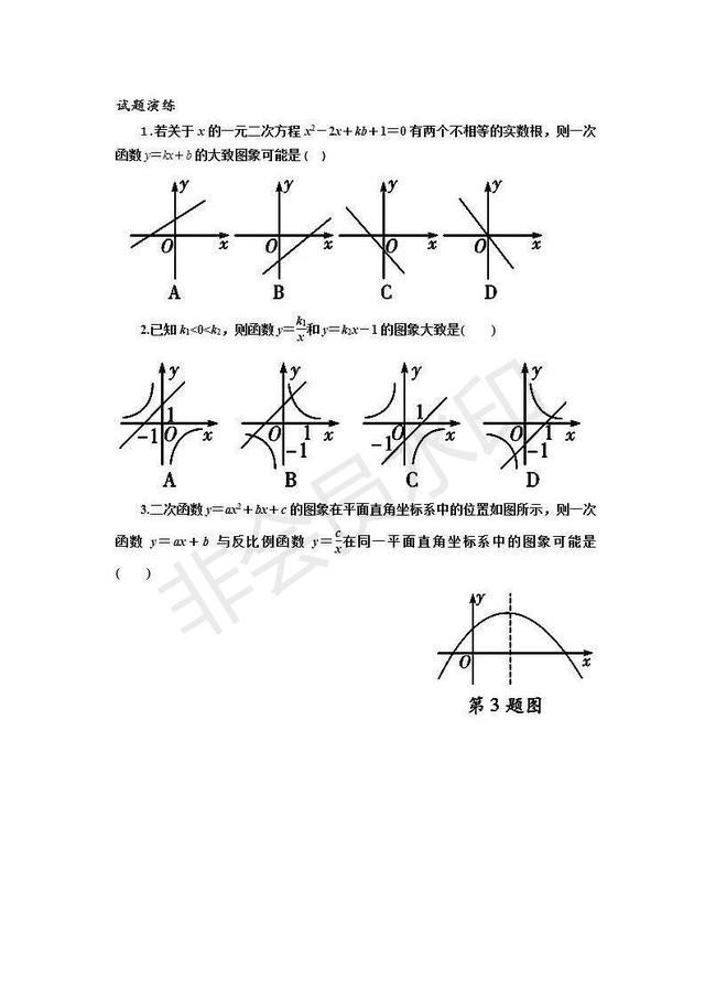 中考数学中常见5种函数图像题