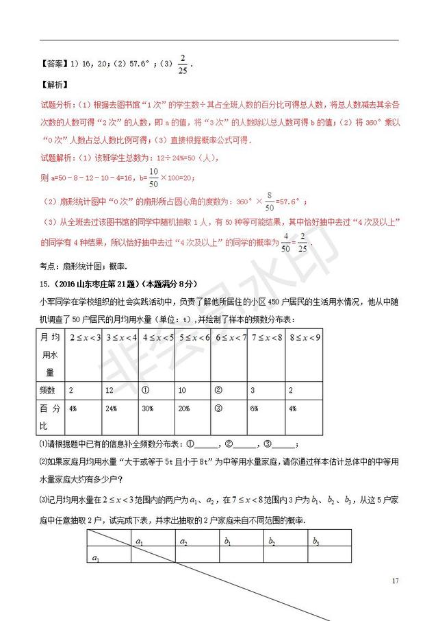 中考数学知识点复习系列专题概率