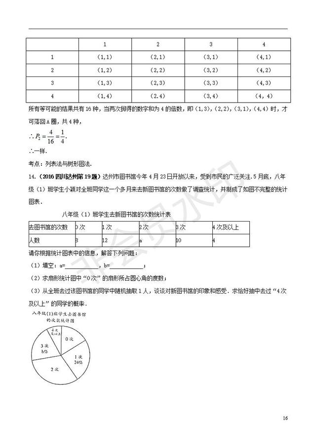 中考数学知识点复习系列专题概率