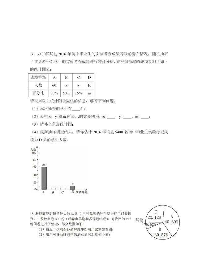 人教版七年级数学下册《数据的收集、整理与描述》单元测试