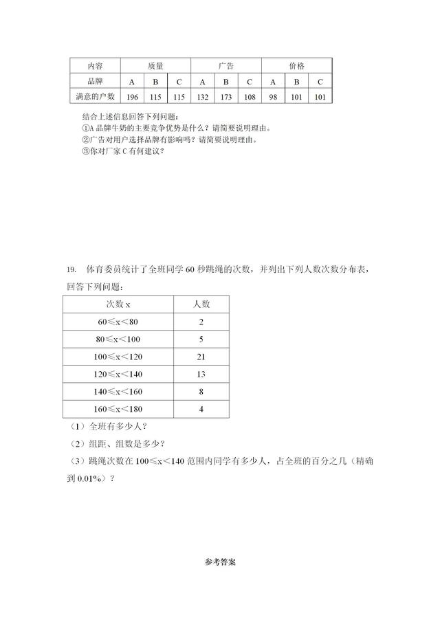 人教版七年级数学下册《数据的收集、整理与描述》单元测试