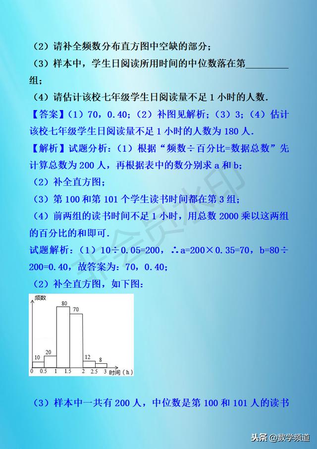 初中数学-黄金知识点-（十九）统计的应用