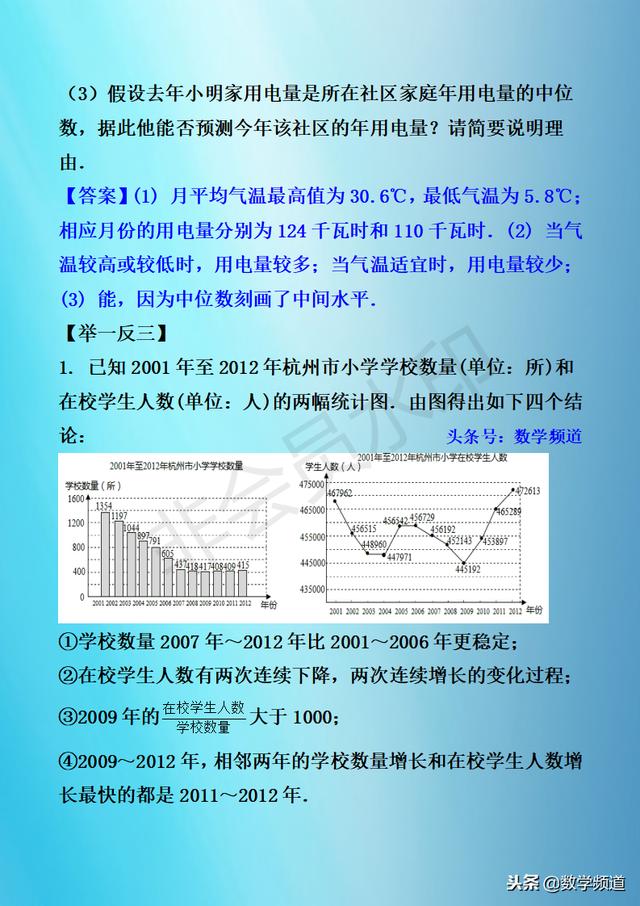 初中数学-黄金知识点-（十九）统计的应用