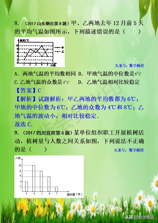 初中数学-黄金知识点-（十七）数据与统计初步