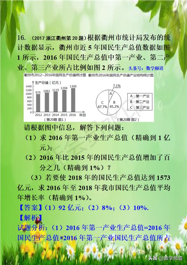 初中数学-系列知识点-（十）方程（组）的应用