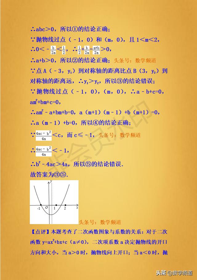 精品-初中数学-二次函数之系数与图像的关系-专题专练