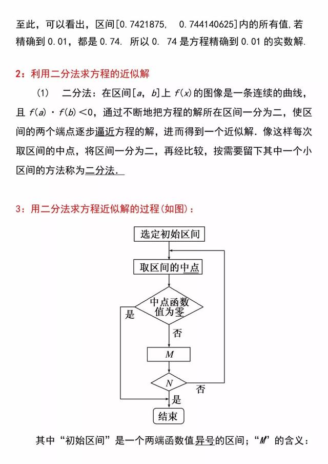 「必修一」高中数学必备知识点：36.二分法求方程近似解