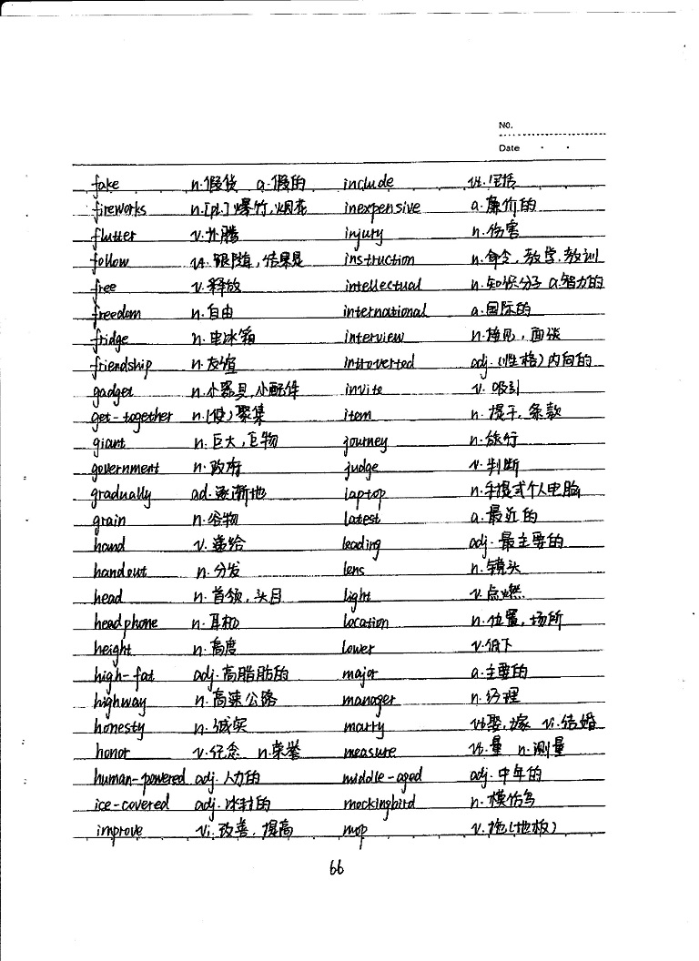 初中英语重点随堂笔记总结-阅读完形核心单词