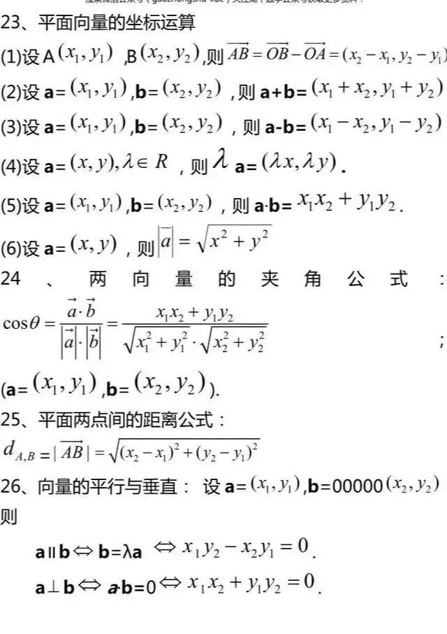 高中数学必背知识点/公式超全汇总！