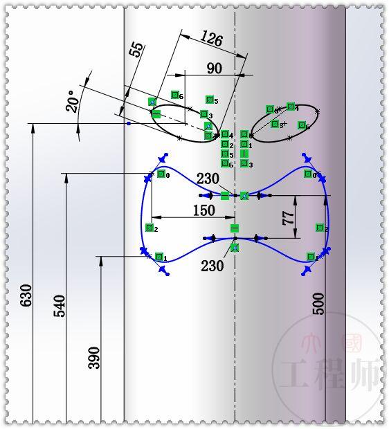 用SolidWorks画一个大嘴凳，这个图还是有些难度的