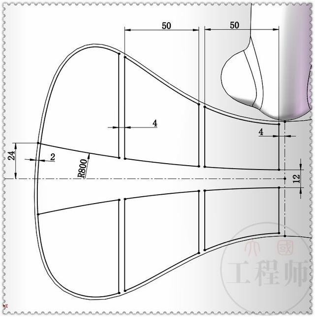 用SolidWorks画一个大嘴凳，这个图还是有些难度的