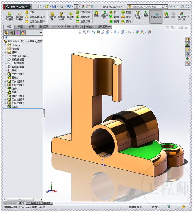 用SW画的3D图形，具体操作很容易，清晰的建模方法才是主要的