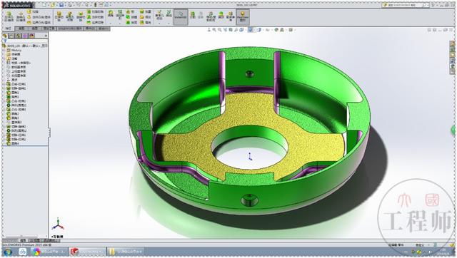 3D建模练习题，用SolidWorks画的端盖零件