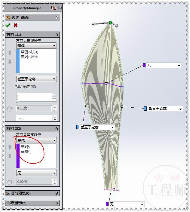 SolidWorks曲面画的鸢尾图形，这个图有点难，初学者估计画不出来