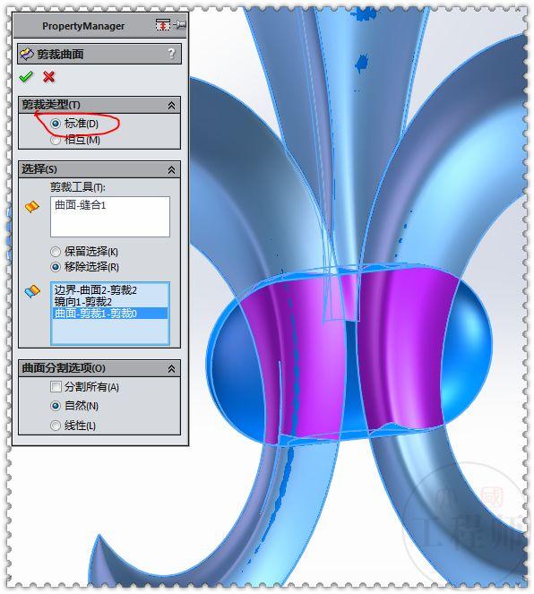 SolidWorks曲面画的鸢尾图形，这个图有点难，初学者估计画不出来